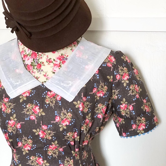 Brown Floral 1930s Style Adjustable&nbsp;Dress