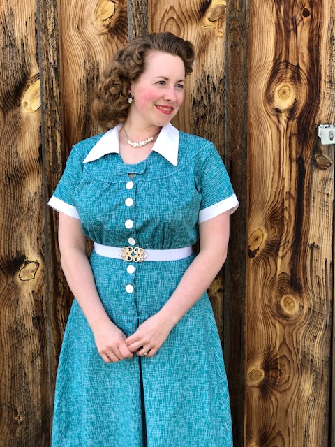 1950s Teal House&nbsp;Dress