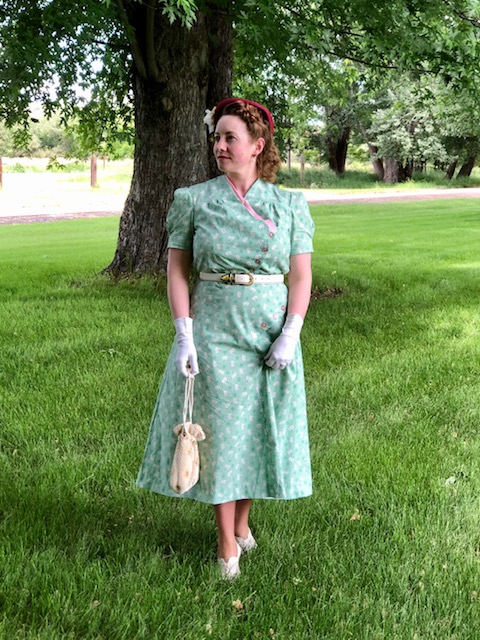 1950s does 1930s Green & Pink&nbsp;Dress