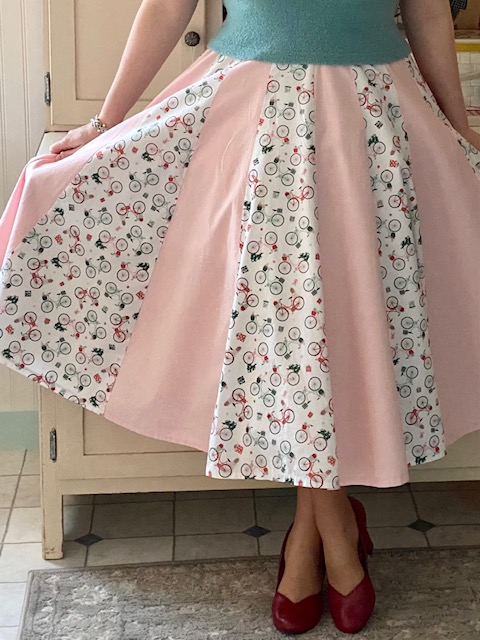 Pastel Christmas: 1950s Novelty Print&nbsp;Skirt
