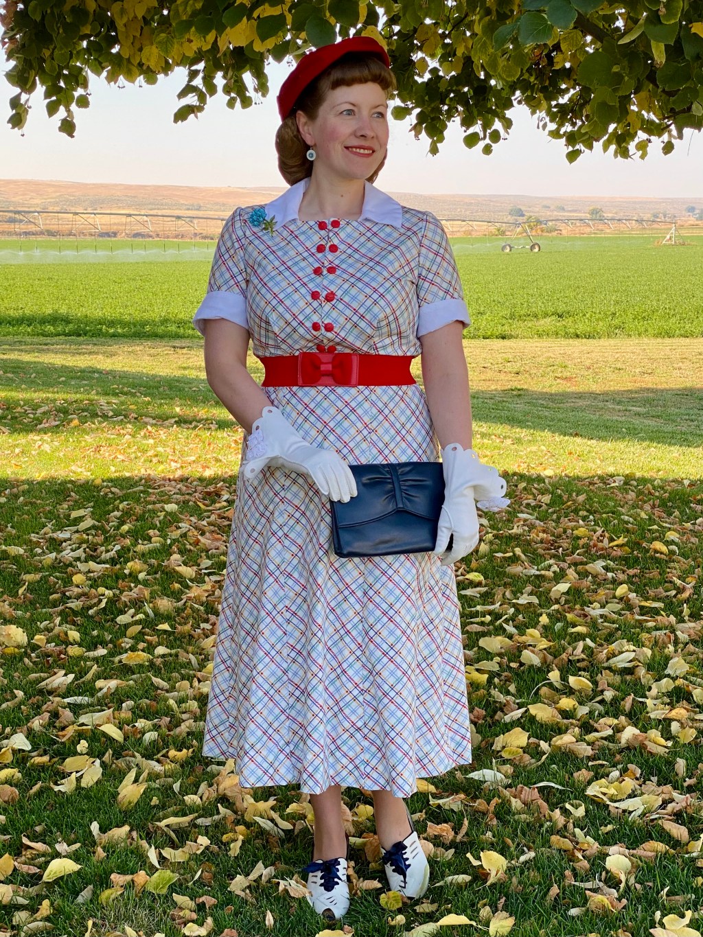 Classic 1930s: Colorful Plaid&nbsp;Dress