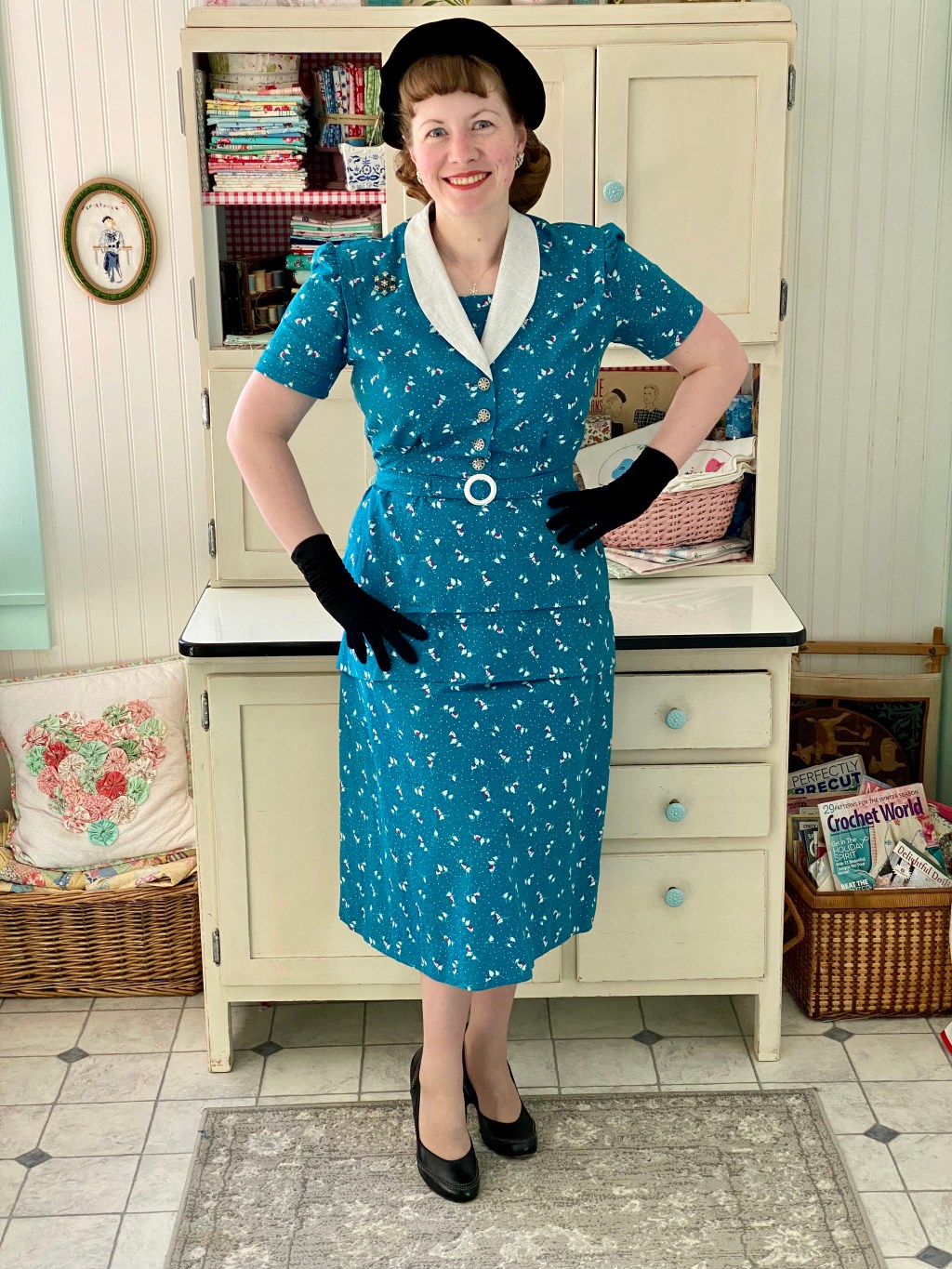 1950s Wintry Print&nbsp;Dress